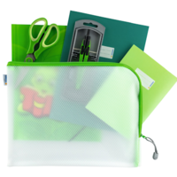 Sac universel rempli de documents scolaires