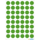 Grüne runde Aufkleber in gleichmäßiger Anordnung auf einem weißen Hintergrund.