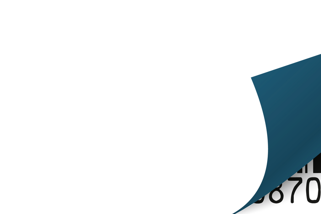 Un code-barres avec un coin replié, qui affiche les chiffres 86705 038836.