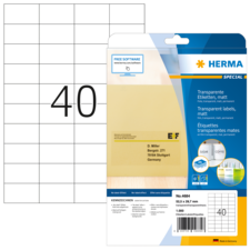 HERMA SPECIAL A4 Étiquettes transparentes mates en plastique