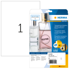 HERMA SPECIAL A4 Étiquettes transparentes claires en plastique