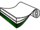 Un tas de papier avec un rouleau partiellement déroulé montre un dessous vert et un dessus blanc.