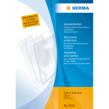 Transparente Ausweishüllen für Dokumente im DIN A4 Format, 220 x 310 mm, 25 Stück, dokumentenecht und nicht verblassend.