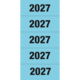 Sechs blaue Kästchen mit der Zahl 2027 in fetter schwarzer Schrift.