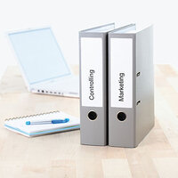 Texte : "Image d'application pour des étiquettes de dossiers larges et courtes.