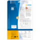 Rückseite einer Verpackung für Etiketten von HERMA, mit Anweisungen, QR-Code und Informationen zur kostenlosen Software.