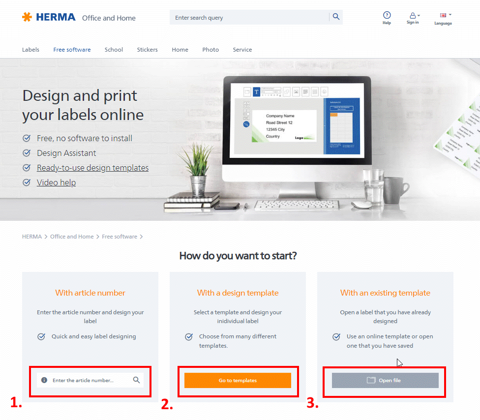Page principale Assistant en ligne